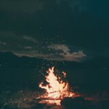 lit bonfire outdoors during nighttime