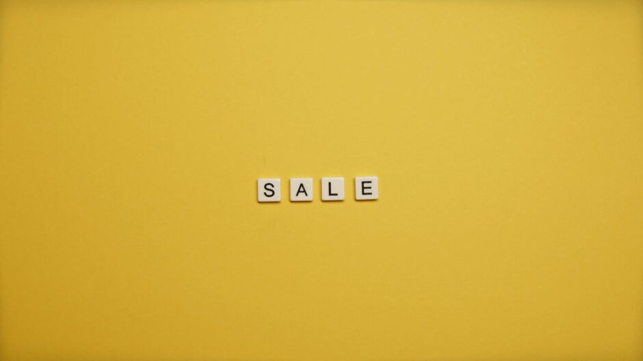 sale text on yellow background
