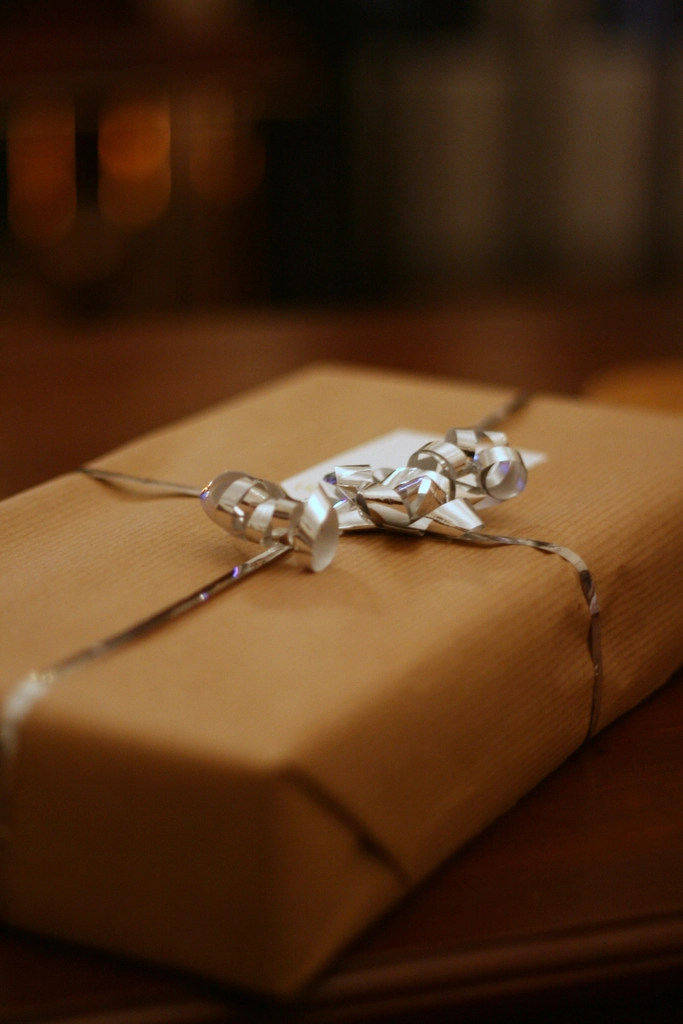 Simple Christmas wrapped gift