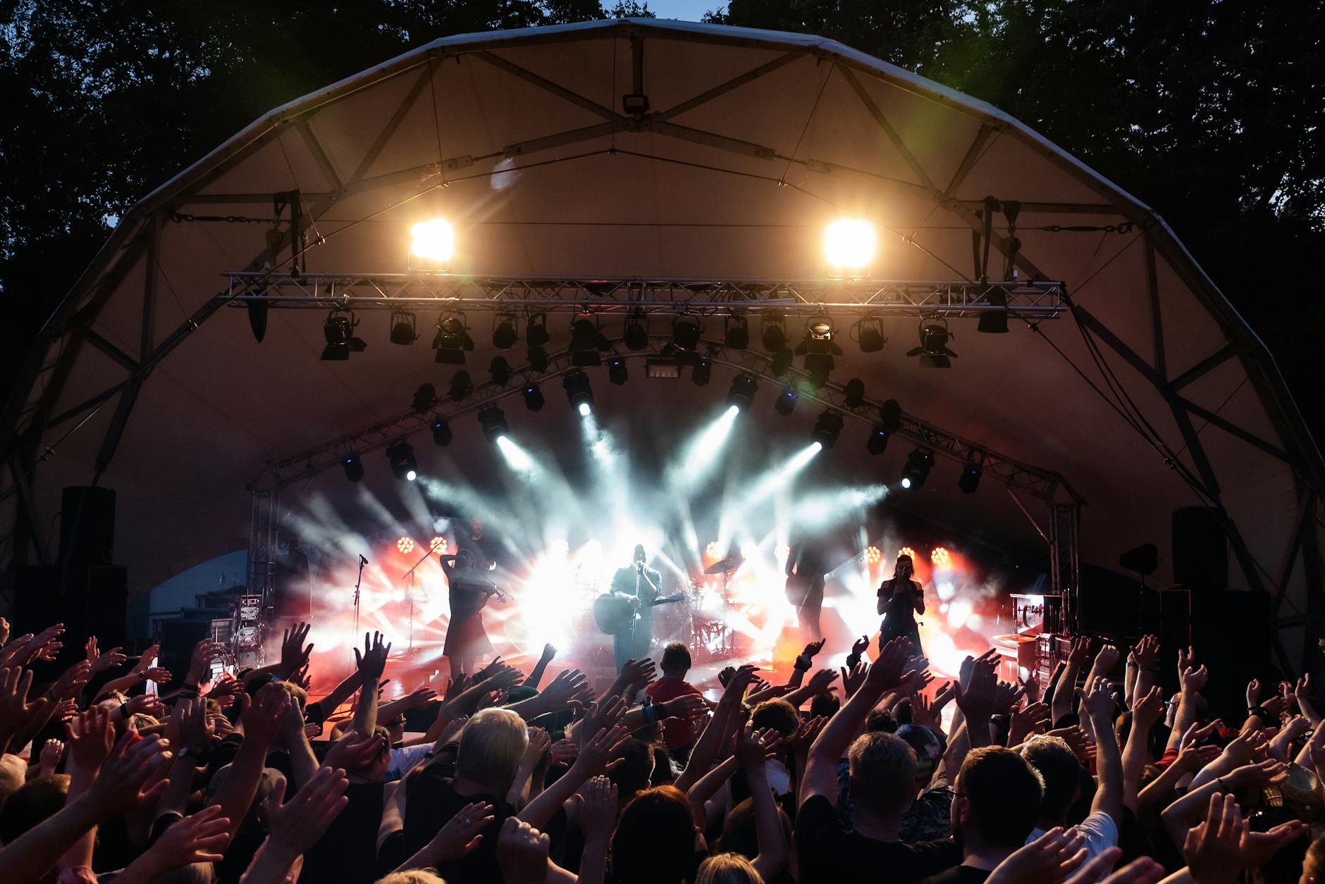 photo of crowd in front of stage
