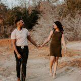 man and woman looking at earch other